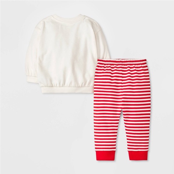 New! Heart Print Sweatshirt and Striped Pants Set from Cat and Jack - Picture 2 of 5